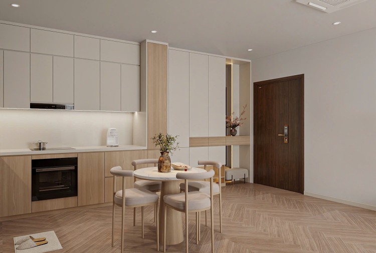 Thiết kế nội thất phòng ăn chung cư Imperia Garden NT25890