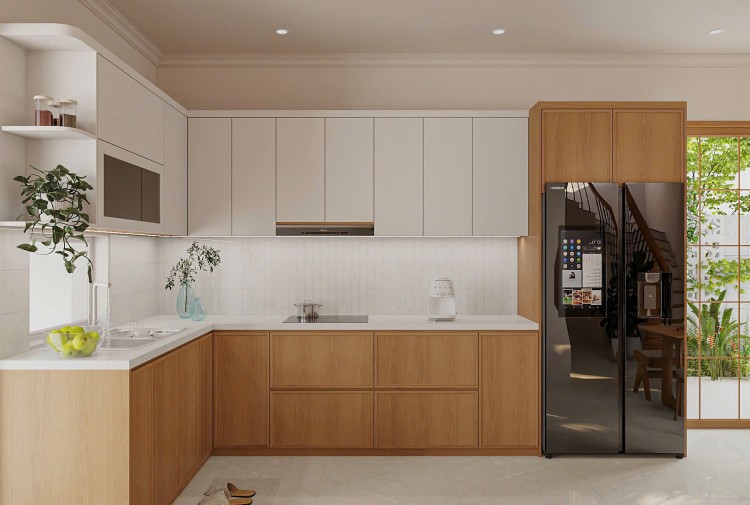 Thiết kế nội thất phòng bếp nhà phố hiện đại NT25891