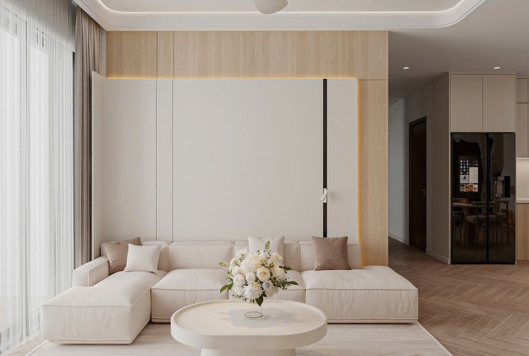 Thiết kế nội thất phòng khách chung cư Imperia Garden NT25890