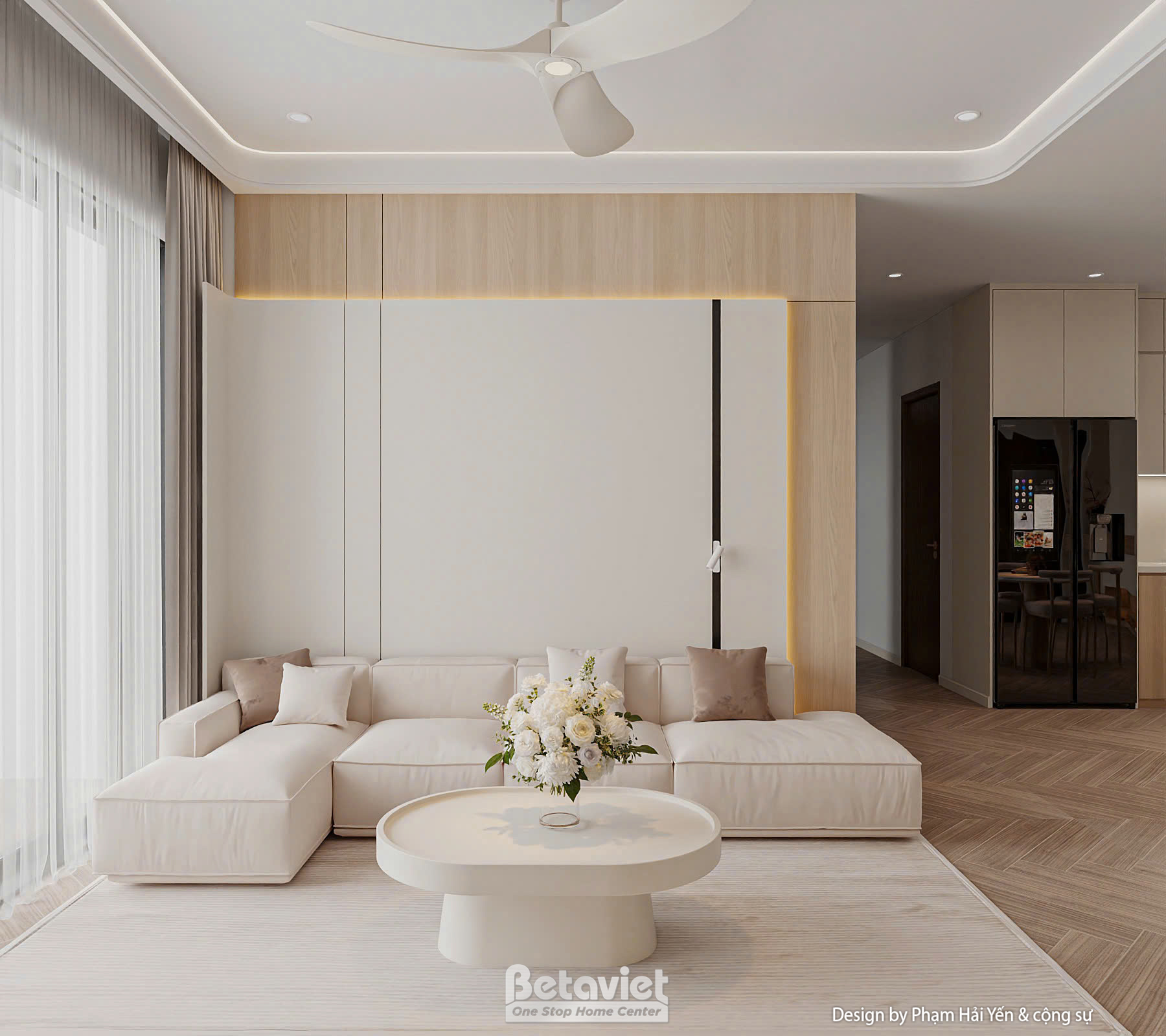 Thiết kế nội thất phòng khách chung cư Imperia Garden NT25890