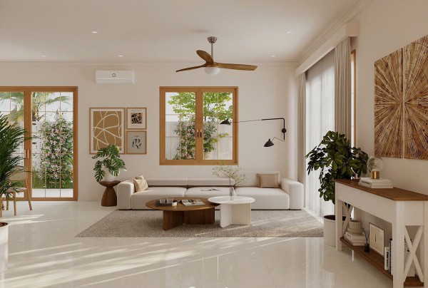 Thiết kế nội thất phòng khách nhà phố  hiện đại NT25891