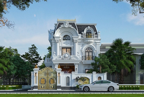 Mẫu thiết kế biệt thự 3 tầng phong cách Tân cổ điển tại Hà Nội KT5004670
