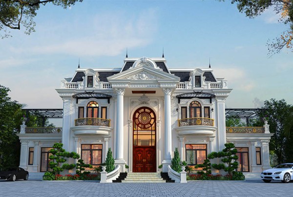 Mẫu thiết kế biệt thự tân cổ điển 2 tầng tại Bắc Giang  KT5004615