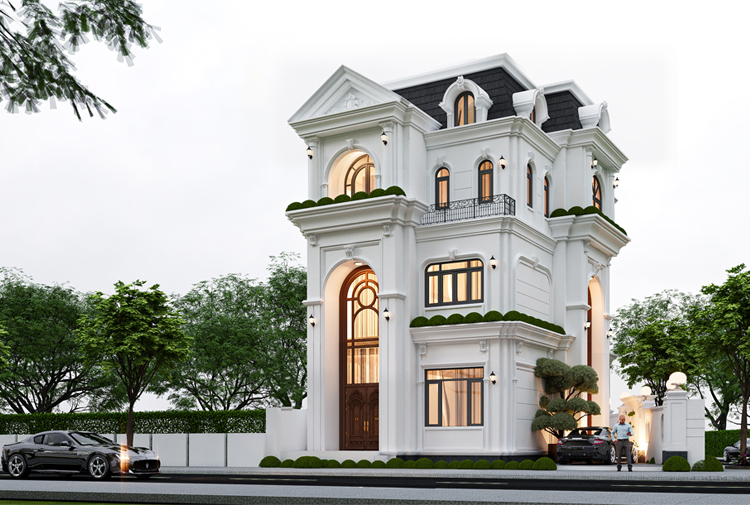 Mẫu thiết kế biệt thự tân cổ điển 3 tầng tại Tuyên Quang