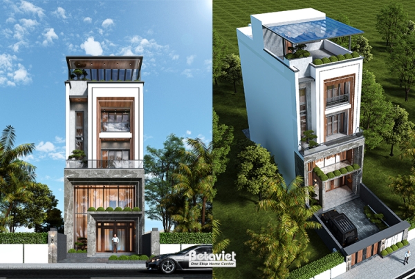 Mẫu thiết kế nhà 3 tầng hiện đại ở Thái nguyên KT2009132