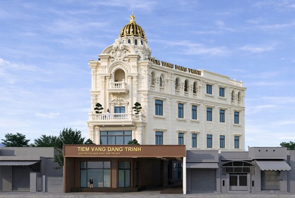 Mẫu thiết kế nhà phố kết hợp kinh doanh phong cách tân cổ điển tại Cà Mau KT5000271