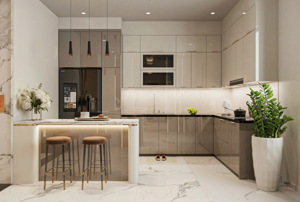 Mẫu nội thất phòng bếp nhà phố hiện đại tại Bắc Ninh NT26103