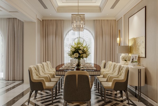 Mẫu thiết kế nội thất phòng bếp ăn biệt thự hiện đại NT5500345