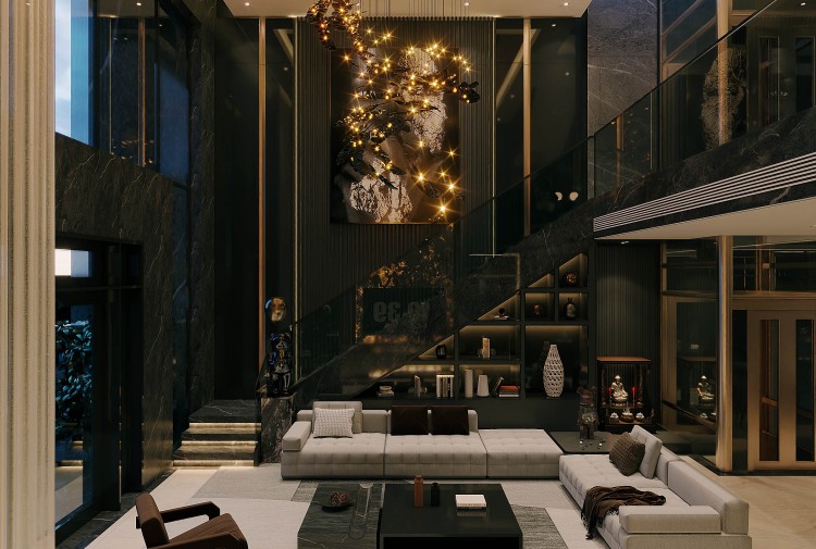 Mẫu thiết kế nội thất phòng khách hiện đại biệt thự NT2009132