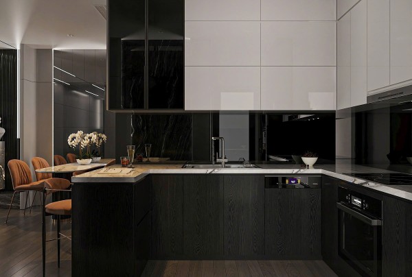 Nội thất phòng bếp căn hộ hiện đại Hoàng Thành Pearl Mỹ Đình NT26101