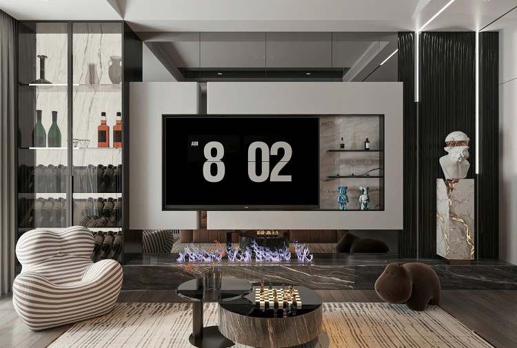 Nội thất phòng khách căn hộ hiện đại Hoàng Thành Pearl Mỹ Đình NT26101