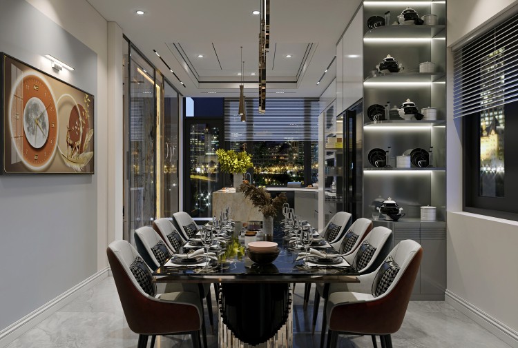 Thiết kế nội thất phòng ăn biệt thự hiện đại NT5500025
