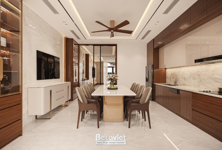 Thiết kế nội thất phòng ăn hiện đại biệt thự NT2009444