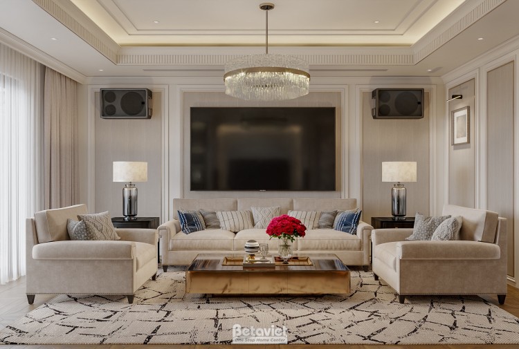 Thiết kế nội thất phòng giải trí biệt thự hiện đại NT5500345