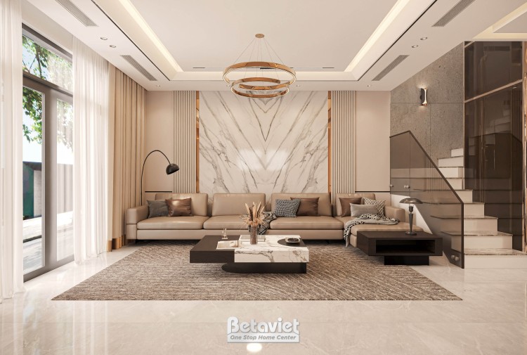 Thiết kế nội thất phòng khách hiện đại biệt thự NT2009444