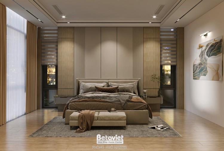Thiết kế nội thất phòng ngủ master biệt thự hiện đại NT5500025