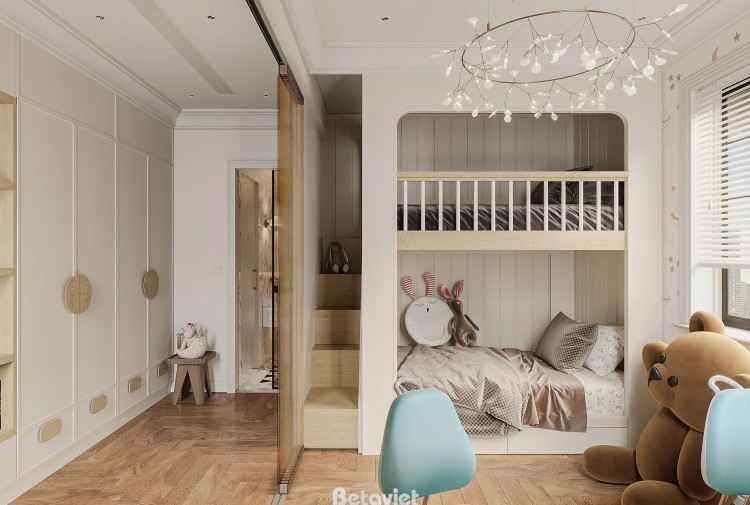 Thiết kế nội thất phòng ngủ trẻ em biệt thự hiện đại NT2009437