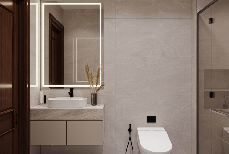 Thiết kế nội thất phòng tắm biệt thự hiện đại NT2009444