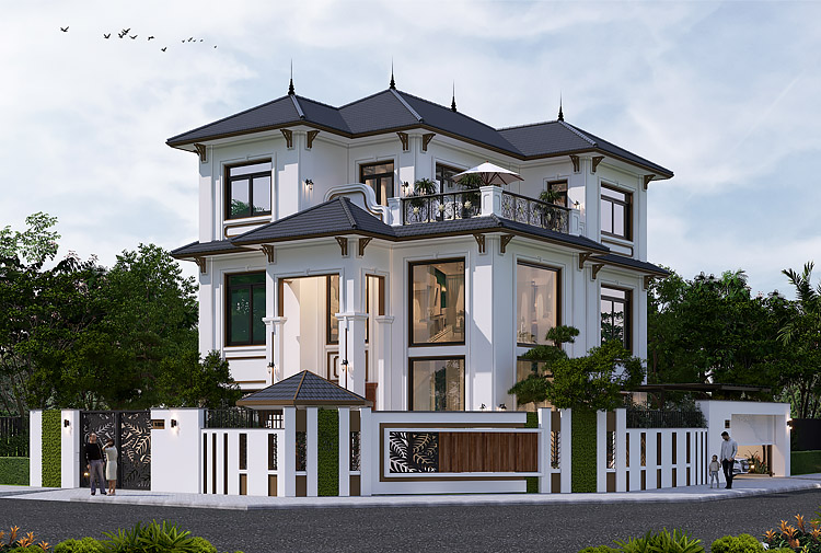 Biệt thự hiện đại 3 tầng tại Bắc Ninh — thiết kế tối giản thích nghi khí hậu Việt Nam — Betaviet KT9189453