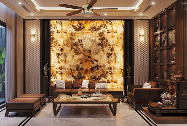 Thiết kế nội thất biệt thự hiện đại gỗ óc chó tại Hà Nội NT2009042