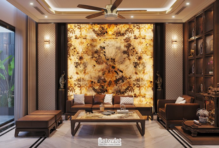 Mẫu thiết kế nội thất phòng khách hiện đại gỗ biệt thự NT2009042