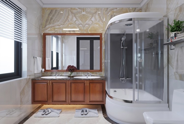 Thiết kế nội thất phòng tắm biệt thự tân cổ điển NT2002853