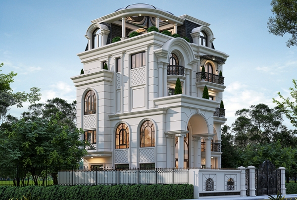 Thiết kế biệt thự 3 tầng phong cách tân cổ điển tại Hà Nam KT2009542