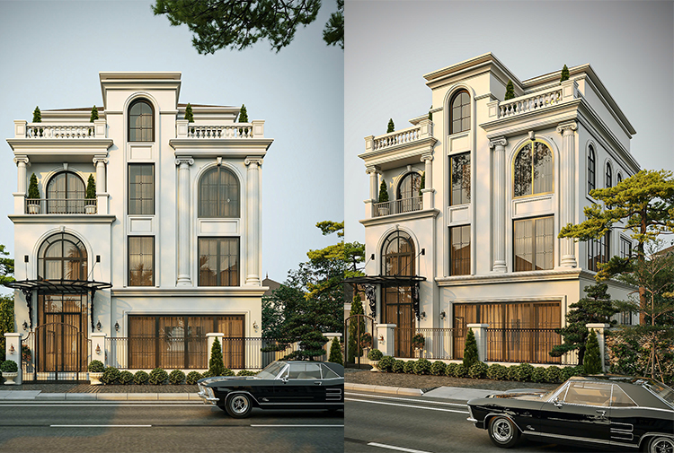 biệt thự tân cổ điển mặt tiền 12m 3 tầng tại Hà Nội - Betaviet KT8181901