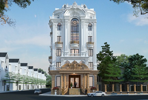 Thiết kế dinh thự phong 4 tầng phong cách tân cổ điển  tại Đắk Lắk KT5021116