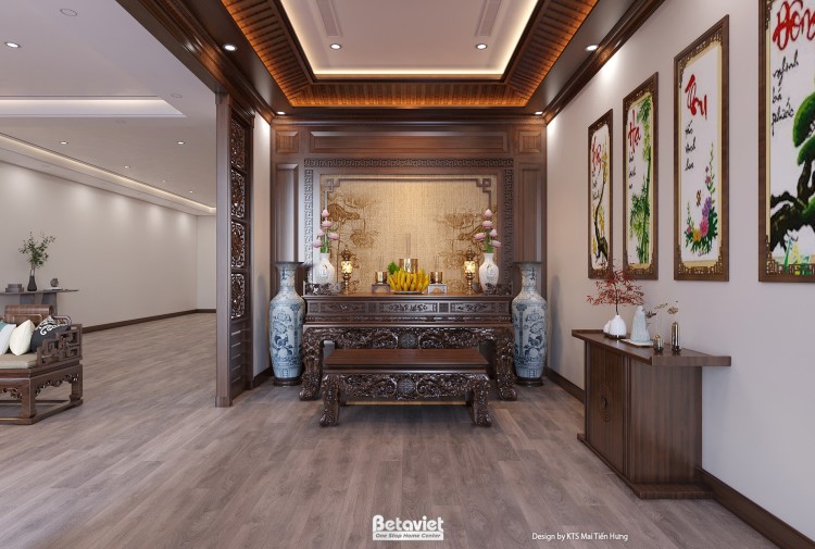 Mẫu thiết kế nội thất phòng thờ truyền thống NT2009120