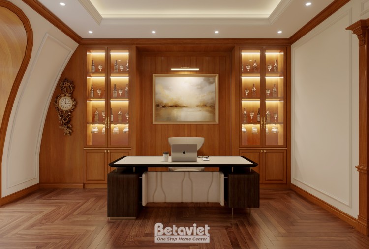 Thiết kế nội thất phòng làm việc cổ điển biệt thự tại Hải Phòng NT4104398