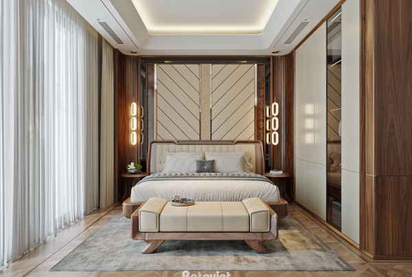 Thiết kế nội thất phòng ngủ master KĐT Vinhome Ocean Park 3 NT2008251