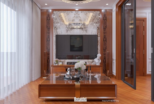 Thiết kế nội thất phòng sinh hoạt chung biệt thự hiện đại NT5501471