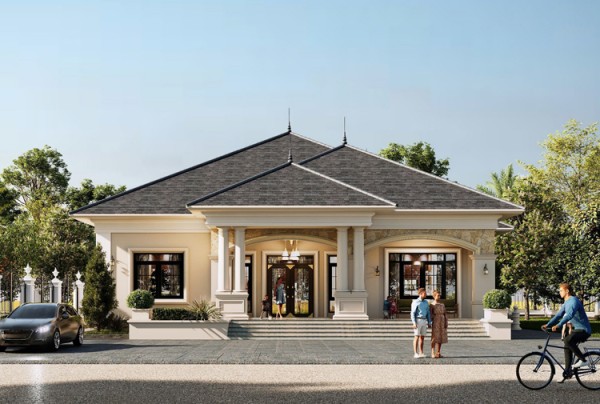 Thiết kế biệt thự 1 tầng phong cách tân cổ điển tại Nghệ An KT2000235-1