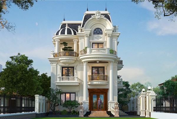 Thiết kế biệt thự 3 tầng phong cách tân cổ điển tại Hà Nội KT2009669