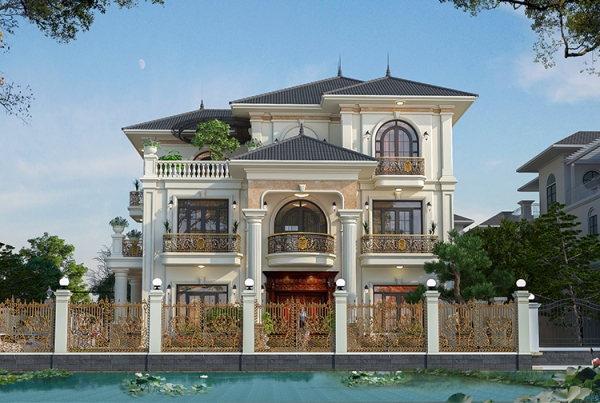 Thiết kế biệt thự 3 tầng phong cách tân cổ điển tại Thái Bình KT6280002