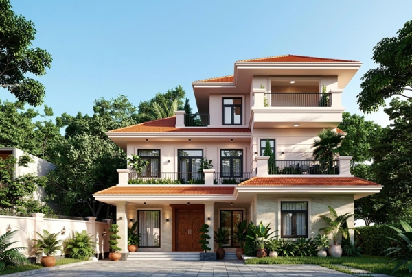 Thiết kế biệt thự Tropical Morden 3 tầng tại Hà Nội KT2600178
