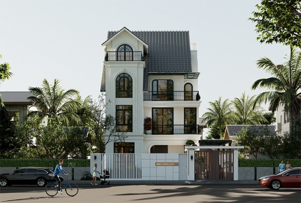 Thiết kế nhà phố 3 tầng phong cách hiện đại tại Hà Nội KT2009543