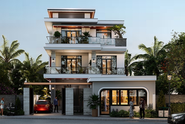 Thiết kế nhà phố 4 tầng phong cách hiện đại tại Thanh Hoá KT26006