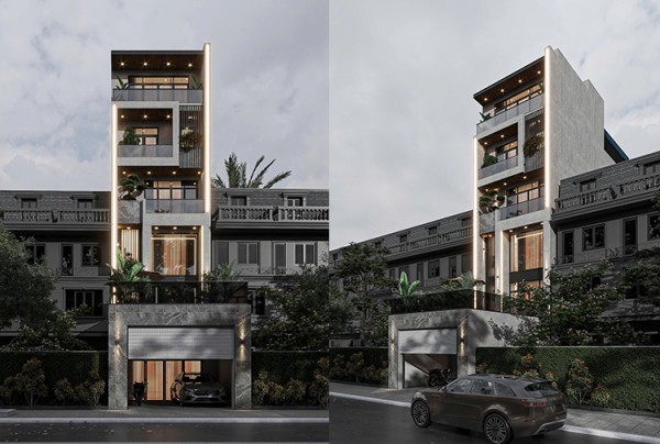 Thiết kế nhà phố 5 tầng phong cách hiện đại tại Hưng Yên KT2009612