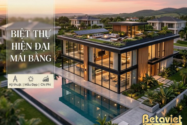 Biệt Thự Hiện Đại Mái Bằng – Kỹ Thuật, Mẫu Đẹp & Chi Phí 2026