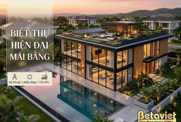 Biệt Thự Hiện Đại Mái Bằng – Kỹ Thuật, Mẫu Đẹp & Chi Phí 2026