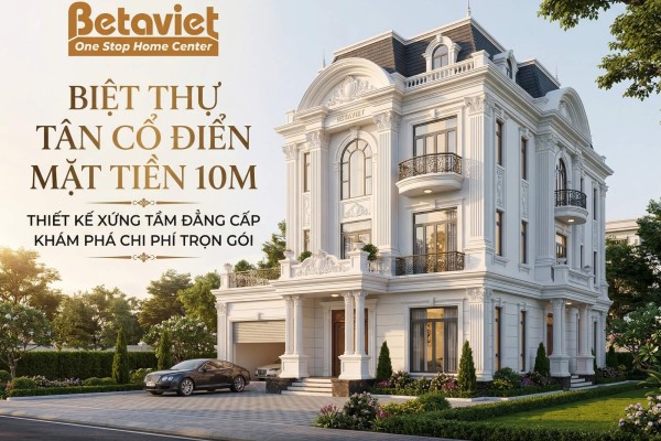 Biệt Thự Tân Cổ Điển Mặt Tiền 10m: Thiết Kế & Chi Phí 2026