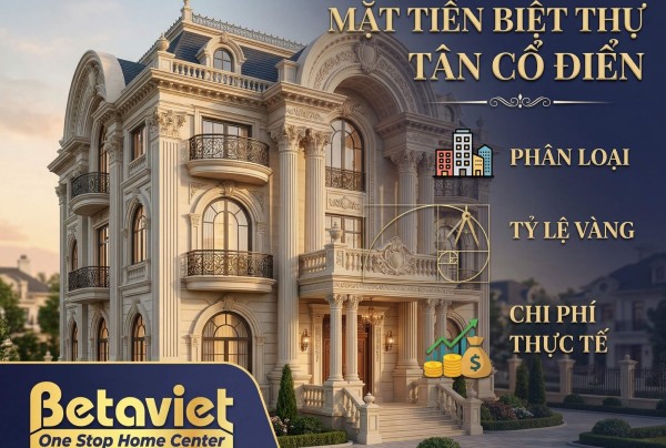 Mặt tiền biệt thự tân cổ điển: Phân loại, tỷ lệ vàng và chi phí thực tế 2026