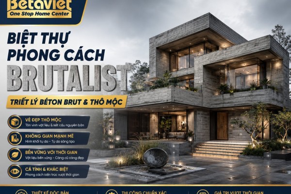 Biệt Thự Phong Cách Brutalist: Triết Lý Béton Brut & Thô Mộc