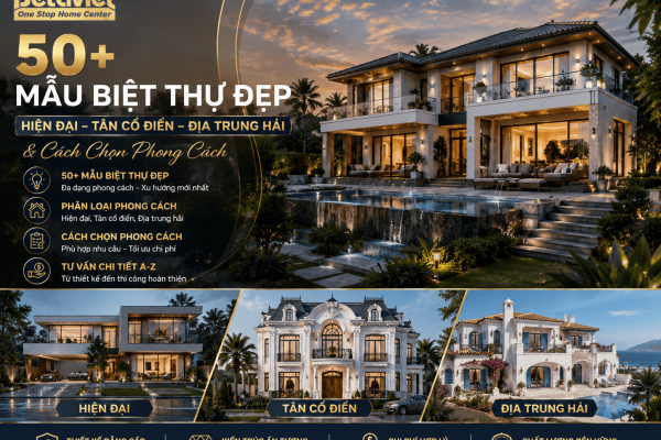 50+ Mẫu Biệt Thự Đẹp 2026: Hiện Đại, Tân Cổ Điển, Địa Trung Hải & Cách Chọn Phong Cách