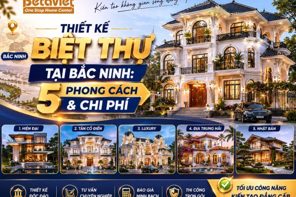 Thiết Kế Biệt Thự Tại Bắc Ninh: 5 Phong Cách & Chi Phí 2026