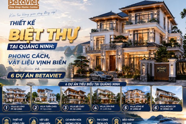 Thiết kế biệt thự tại Quảng Ninh: Phong cách, vật liệu vịnh biển và 6 dự án Betaviet 2026