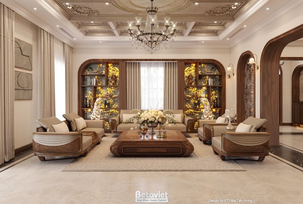 Mẫu nội thất phòng khách biệt thự hiện đại NT2009337