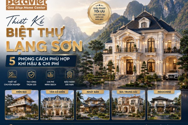 Thiết Kế Biệt Thự Lạng Sơn – 5 Phong Cách Phù Hợp Khí Hậu & Chi Phí 2026